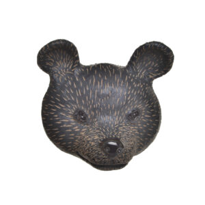 Add a touch of wildlife to any room in your home with this sweet wheel-thrown, sculpted, and hand-painted bear cub head for the wall.