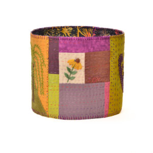Judith Spark 2025, fabric, thread, beads 6” x 6 ½”