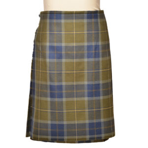 May Lyn Wake 2026, 100% Scottish wool, “Weathered Scottish Borders” tartan by Lochcarron; hand stitched 36” waist, 41” hip, 25” length
