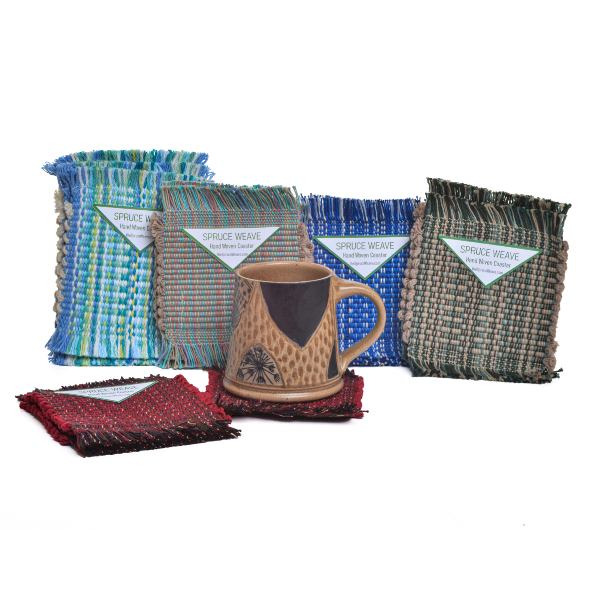 Keep tables and counters dry while adding warmth to any room with a handwoven 100% cotton coaster by artist Albena Fairchild. Albena’s pieces blend traditional designs and techniques with modern styles. In her wide range of weavings, she is guided by the principles of beauty, function, and meaning. Different colors are available.