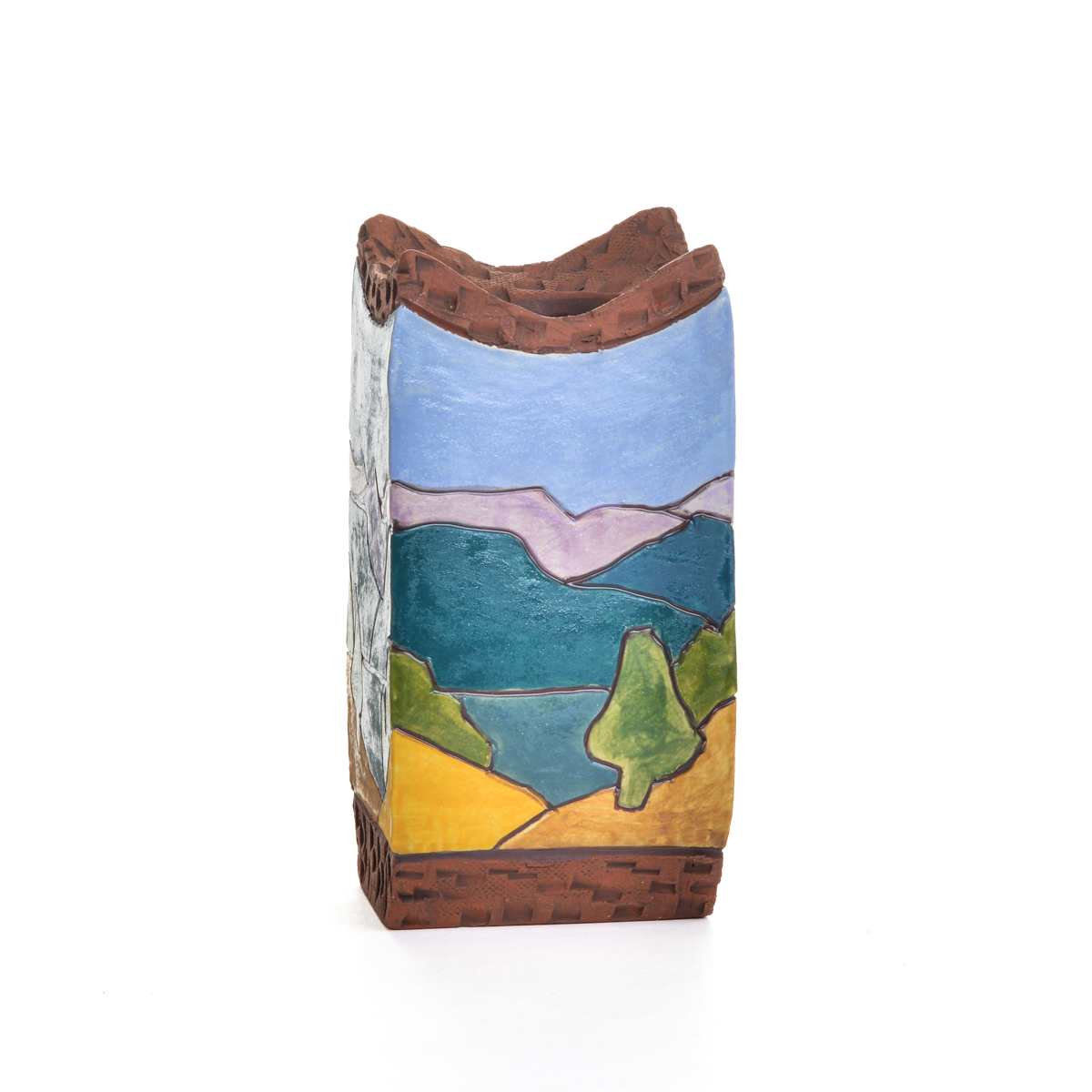 Handmade Ceramic Mountain Teardrop Vase - Image 2