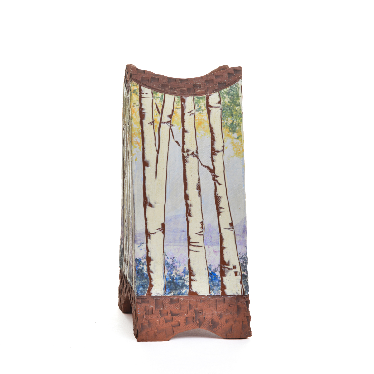 Handmade Ceramic Forest Birch Slab Vase - Image 2