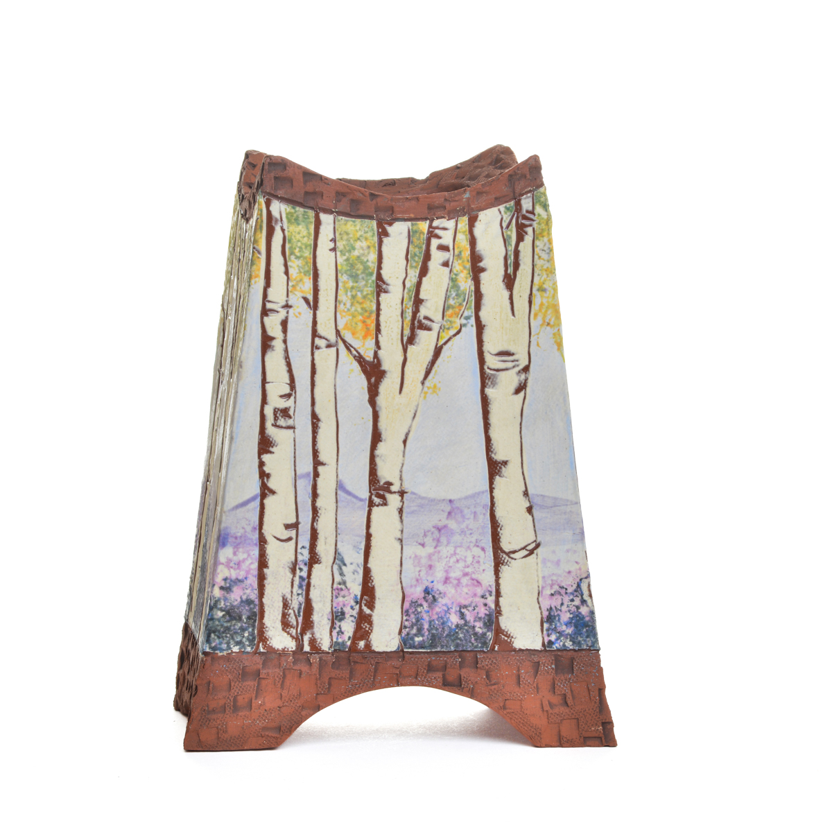 Handmade Ceramic Forest Birch Slab Vase - Image 3