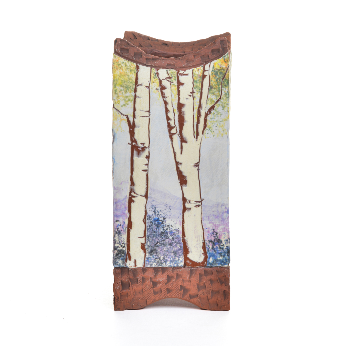 Handmade Ceramic Forest Birch Slab Vase - Image 4