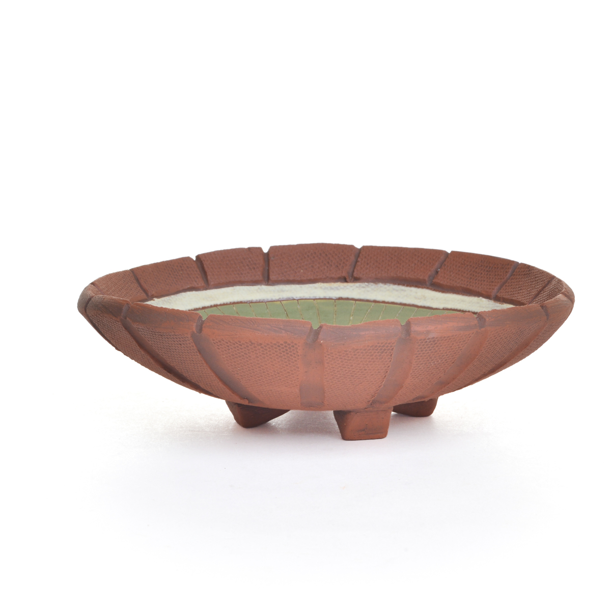 Small Handmade Round Ceramic Abstract Dish - Image 4