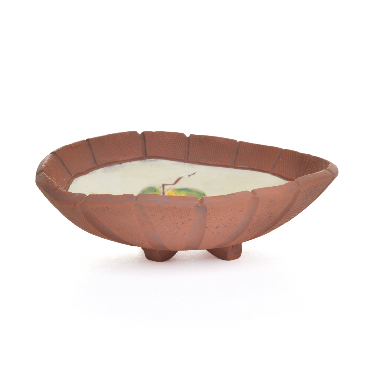 Small Handmade Round Ceramic Floral Dish - Image 4