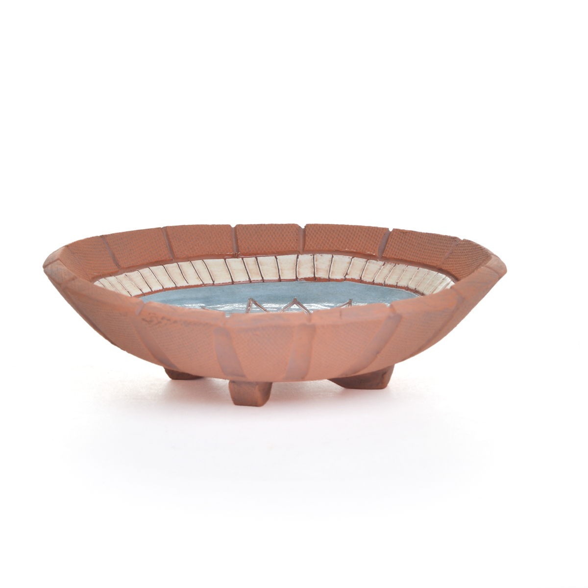 Small Handmade Round Ceramic Abstract Dish - Image 3