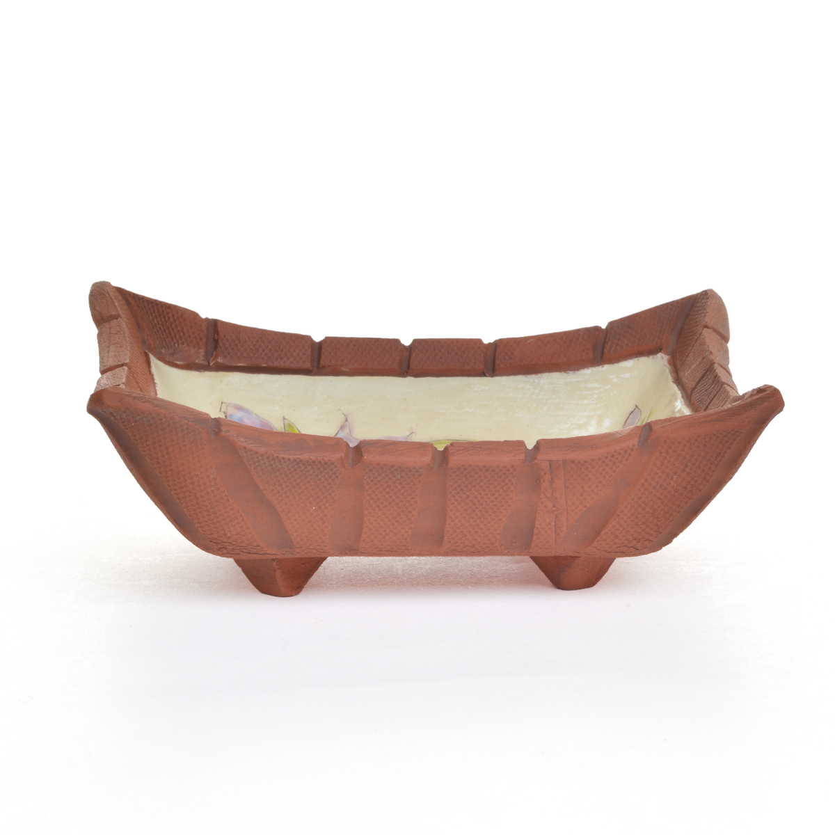 Small Handmade Square Ceramic Floral Dish - Image 6