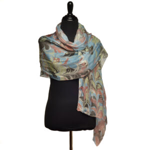 Marbled Silk Scarf - Memory Trees