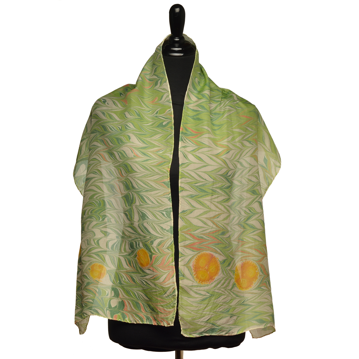 Marbled Silk Scarf - Yellow Buckeye - Image 2