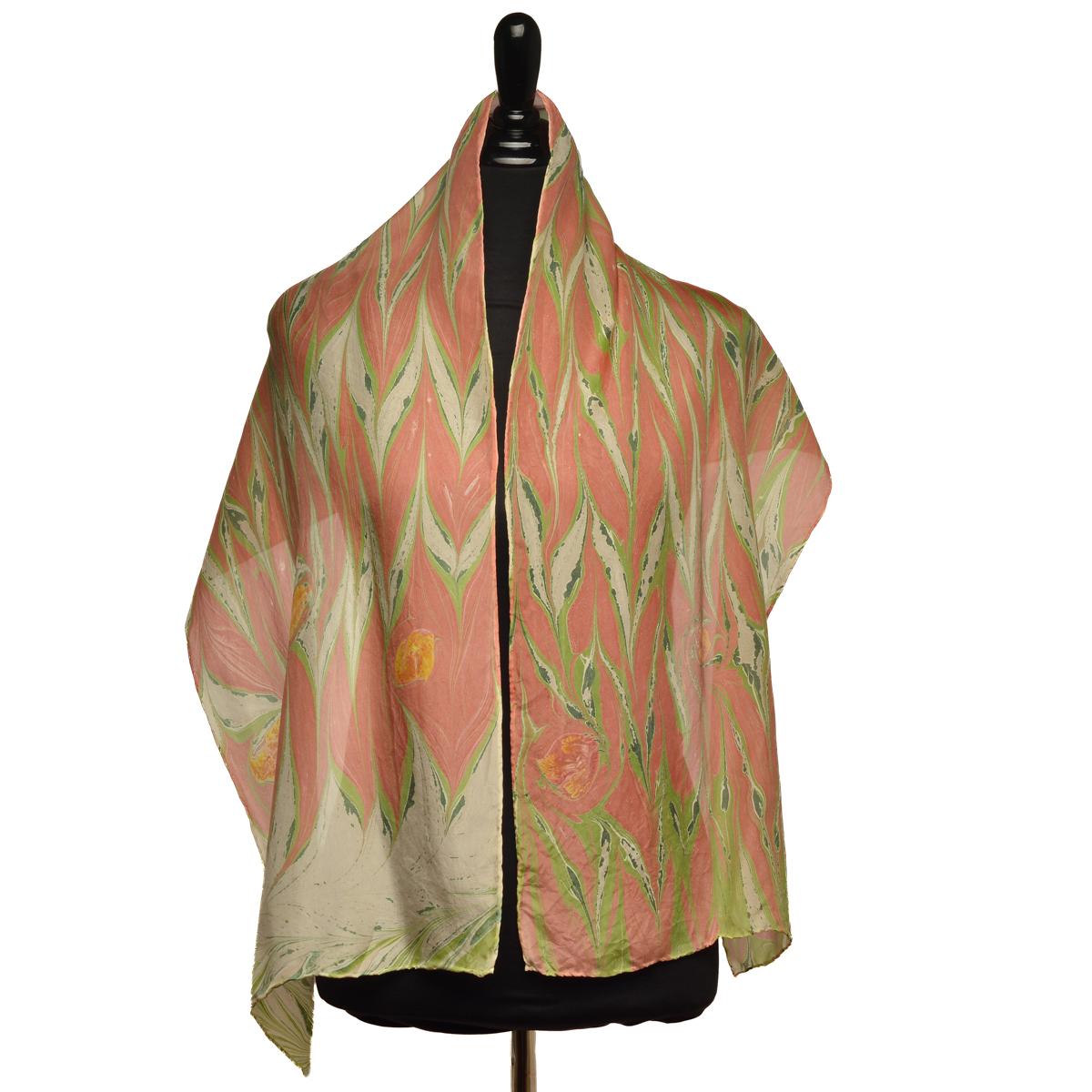 Marbled Silk Scarf - Yellow Buckeye - Image 2
