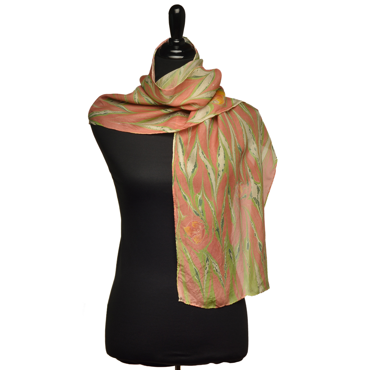 Marbled Silk Scarf - Yellow Buckeye