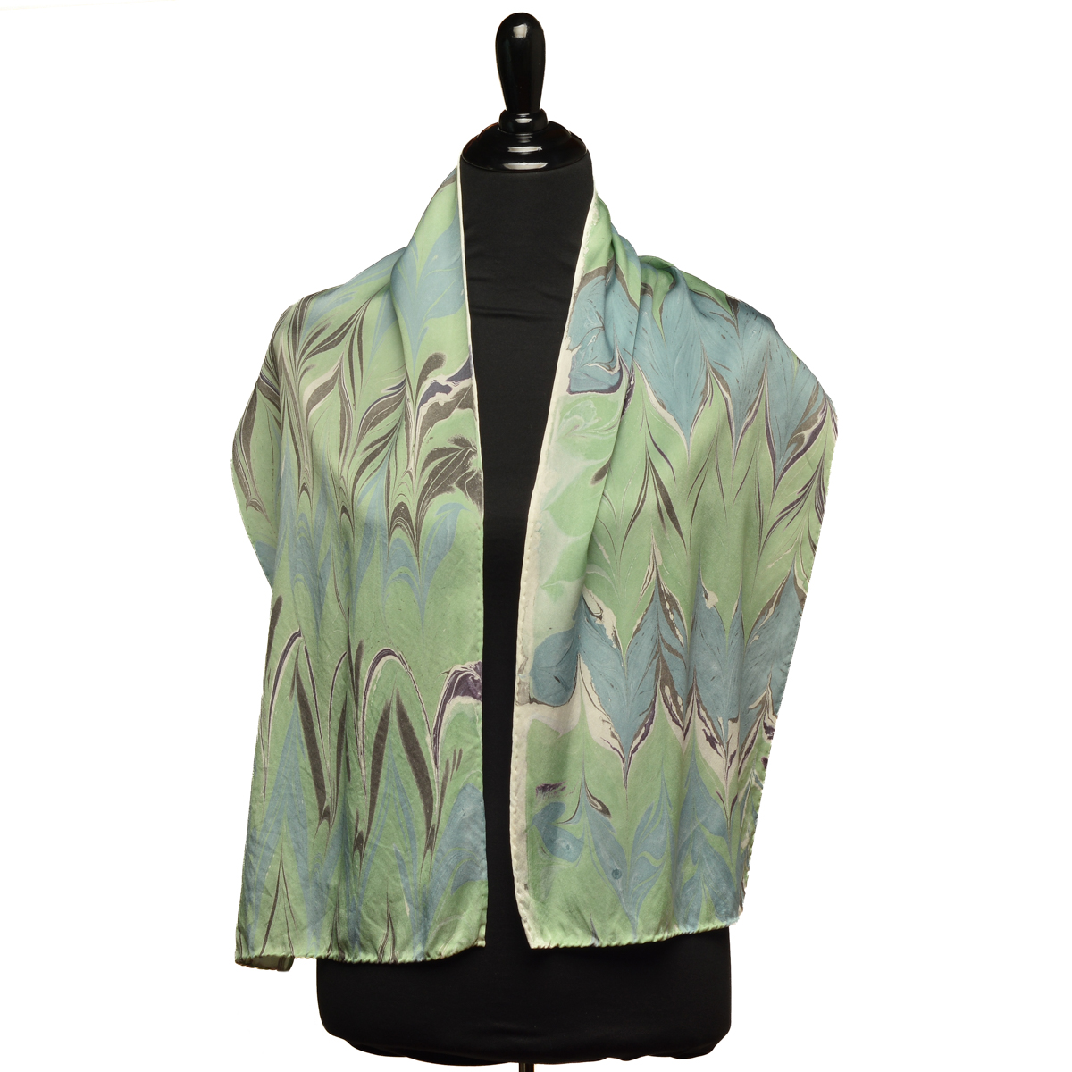Marbled Silk Scarf - Green GelGet - Image 2
