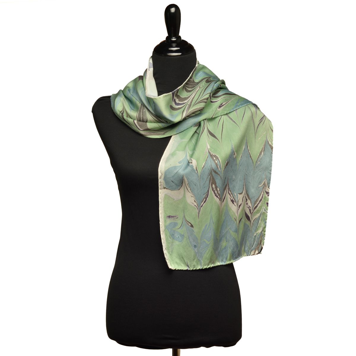 Marbled Silk Scarf - Green GelGet