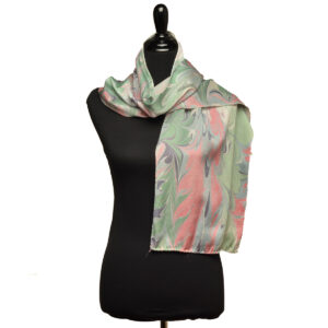 Marbled Silk Scarf - Green and Red GelGet