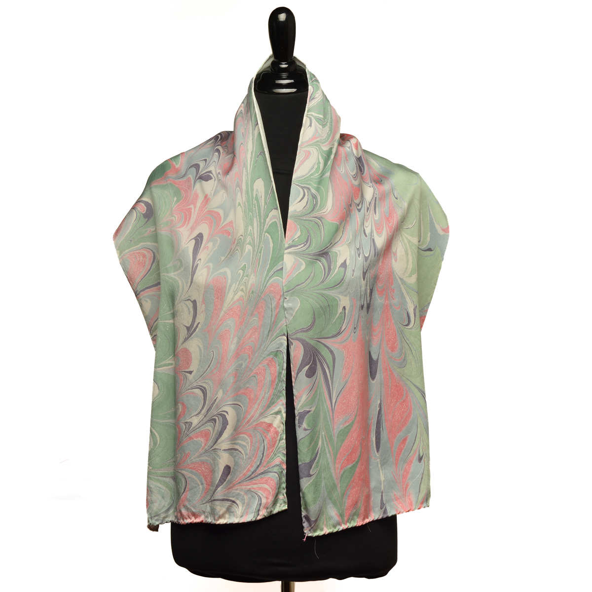 Marbled Silk Scarf - Green and Red GelGet - Image 2